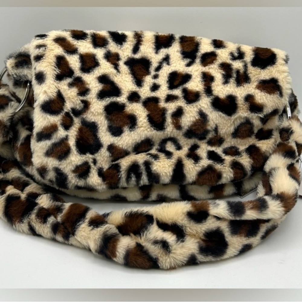 Leopard Print Faux Fur Crossbody Bag-Gilda Paris